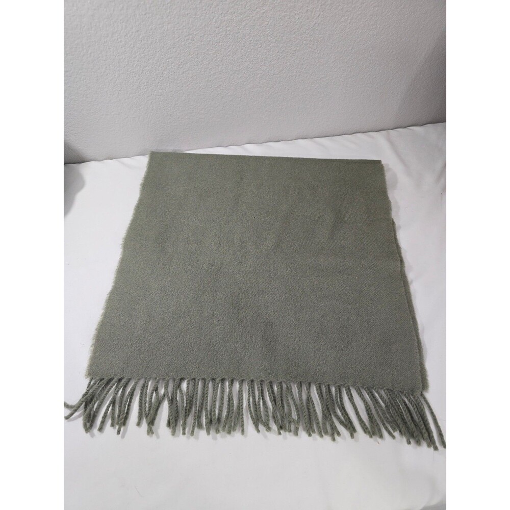 REINE SCHURWOLL 100% pure new wool scarf Gray Fringe edge 66in
